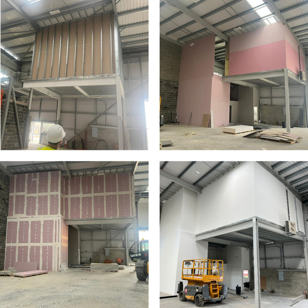 Drylining stud Partition process tape and joint finish
