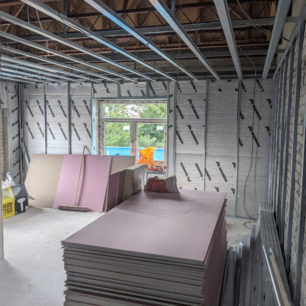 stacked fireline drywall and suspended ceiling