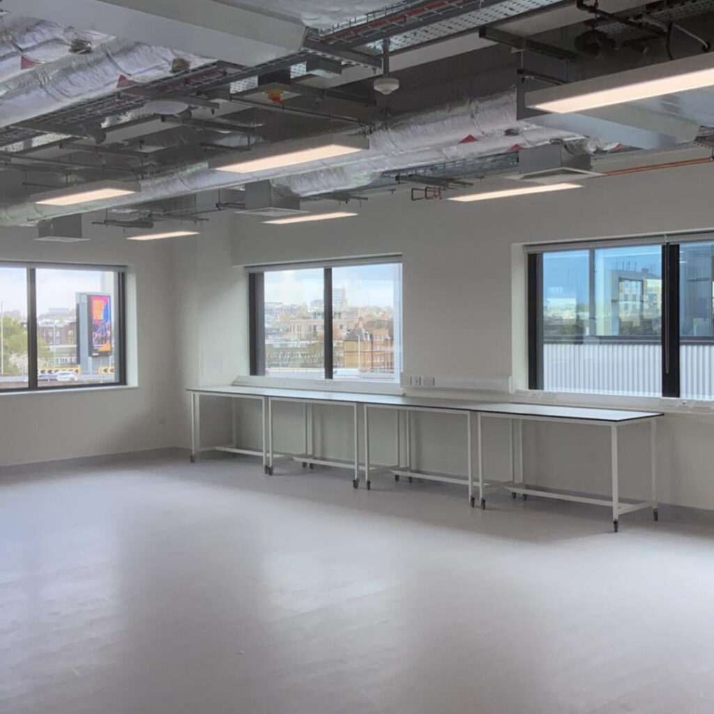 Internal partitions drylining scale space white city london laboratory